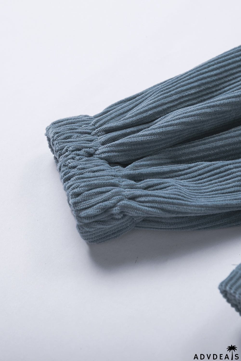 Colorblock Balloon Sleeve Corduroy Sweatshirt