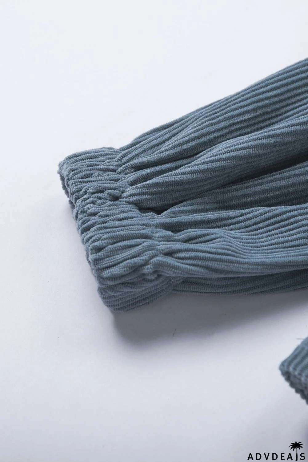 Colorblock Balloon Sleeve Corduroy Sweatshirt