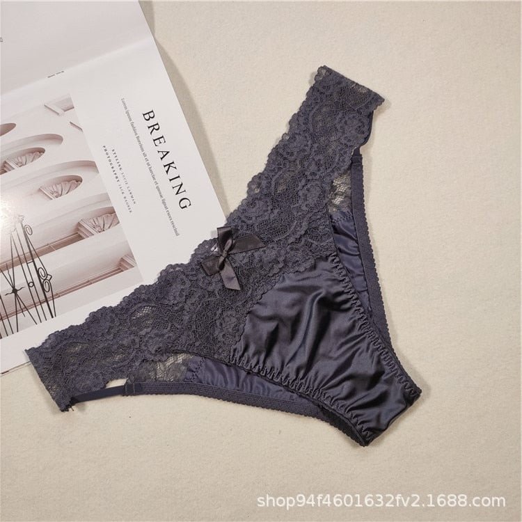 Underwear Women Sexy Lace Thong Pants Female Hollow Out Panties Low Waist Fashion Underpants New Ladies Bow Underwear Shorts
