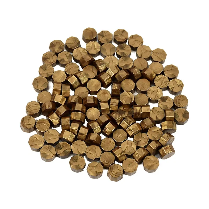 100Pcs/Bag Retro Wax Seal Colored Wax Beads DIY Scapbooking Octagon Sealing Stamp for Envelope Letter Wedding Party Invitation