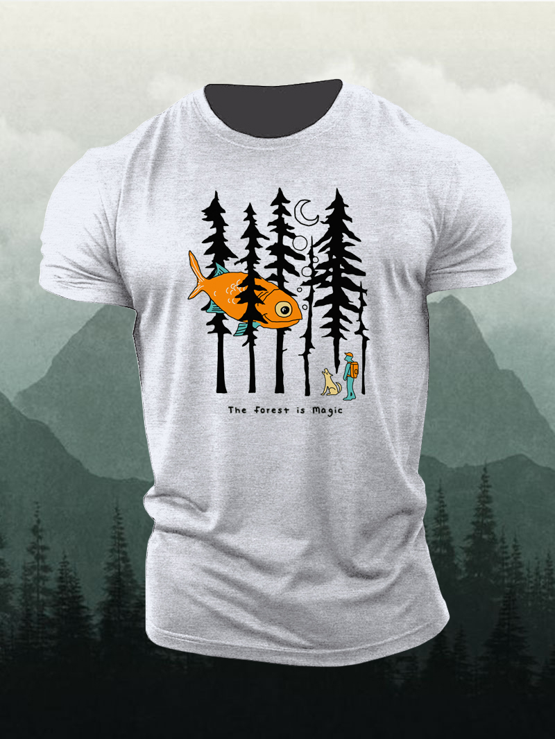 Men's Forest is Magic Graphic Tees Printed Short-Sleeved T-shirt