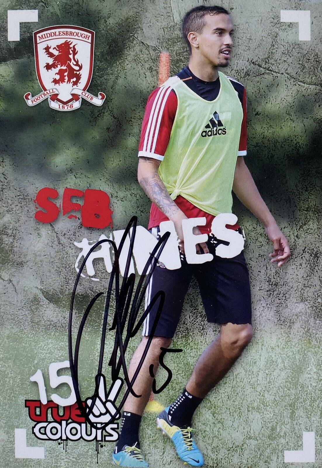 Seb Hines Genuine Hand Signed 6X4 Official Middlesbrough Club Card Photo Poster painting