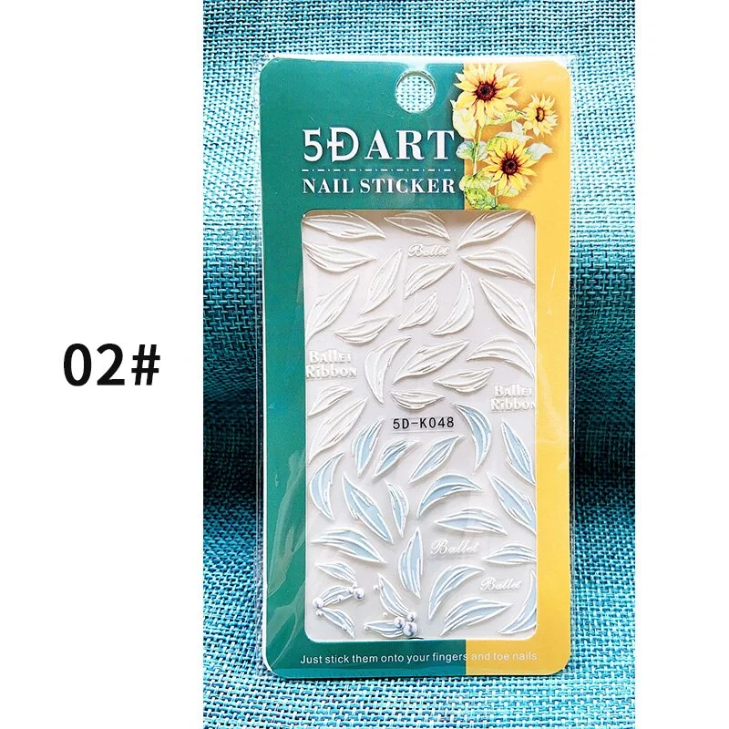 5D Winter Christmas Embossed Manicures Stickers Nail Art Decoration Bird Snowflakes Festive Design Xmas Decals For Manicuring