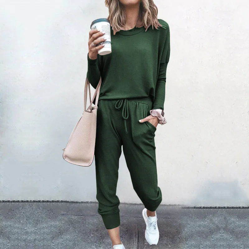 Brownm Brownm And Winter New Women's Clothing Explosion Loose Solid Color Long-Sleeved Leisure Suit