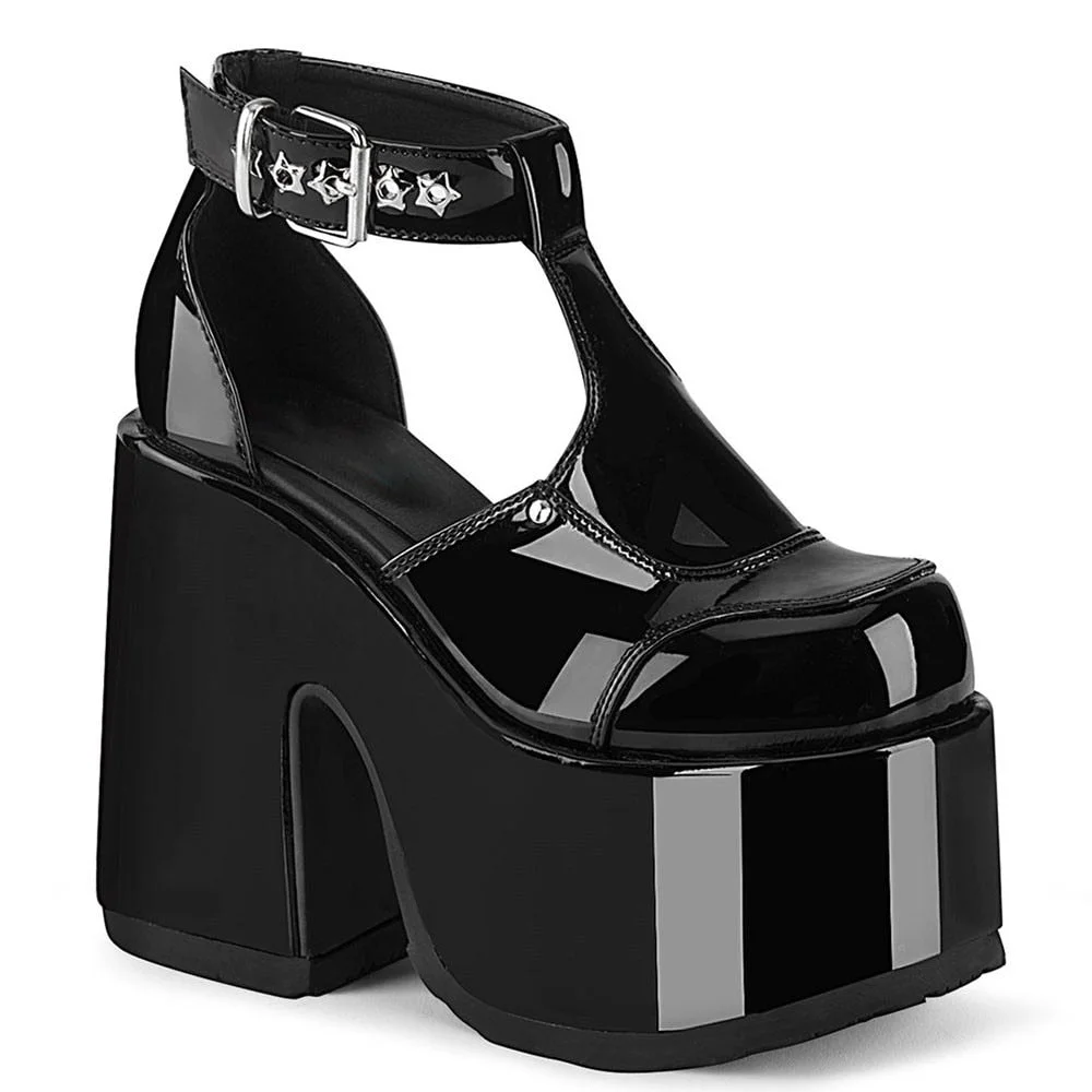Brand New Dropship 2021 Big Size 43 INS Sale Chunky High Heel Black Gothic Style Lolita Cool Summer Platform Sandals Women Shoes