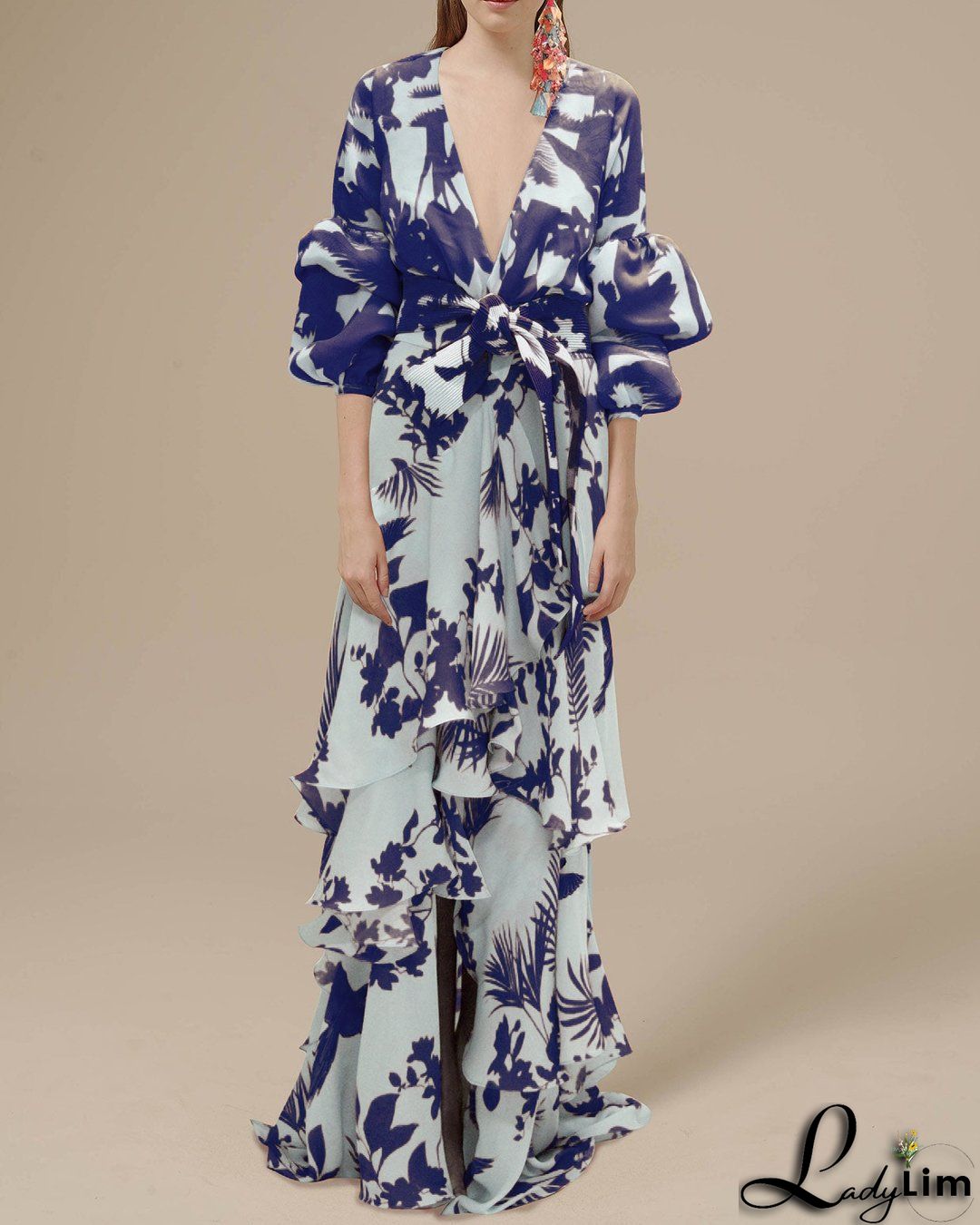 Multicolor Casual Print Fold Turndown Collar Shirt Dress Dresses