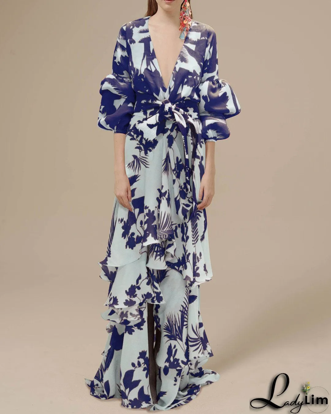 Multicolor Casual Print Fold Turndown Collar Shirt Dress Dresses