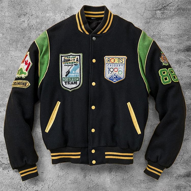 Casual winter olympics baseball jacket