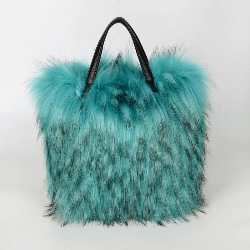 New Imitation Raccoon Fur Fur Plush Bag Women’s Bag Furry Personalized Design Handbag