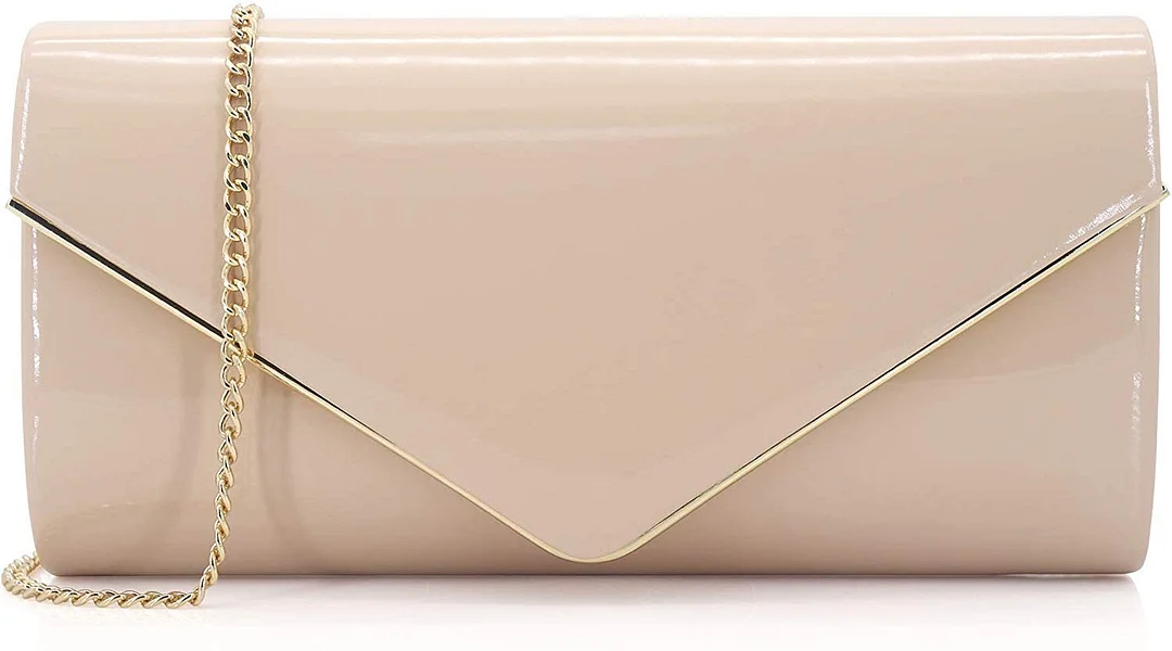 Patent Leather Envelope Clutch Purse Shiny Candy Foldover Clutch Evening Bag for Women