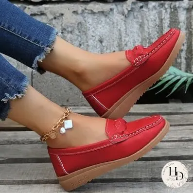 Weave Wedge Heeled Loafers