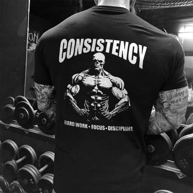 Livereid Consistency Hard Work Focus Discipline Printed Men's T-shirt - Livereid