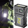 COB SMD USB Charging Hat Clip Light LED Keychain Flashlight Rotatable Work Light