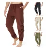Men's Cotton and Linen Drawstring Jogging Casual Pants
