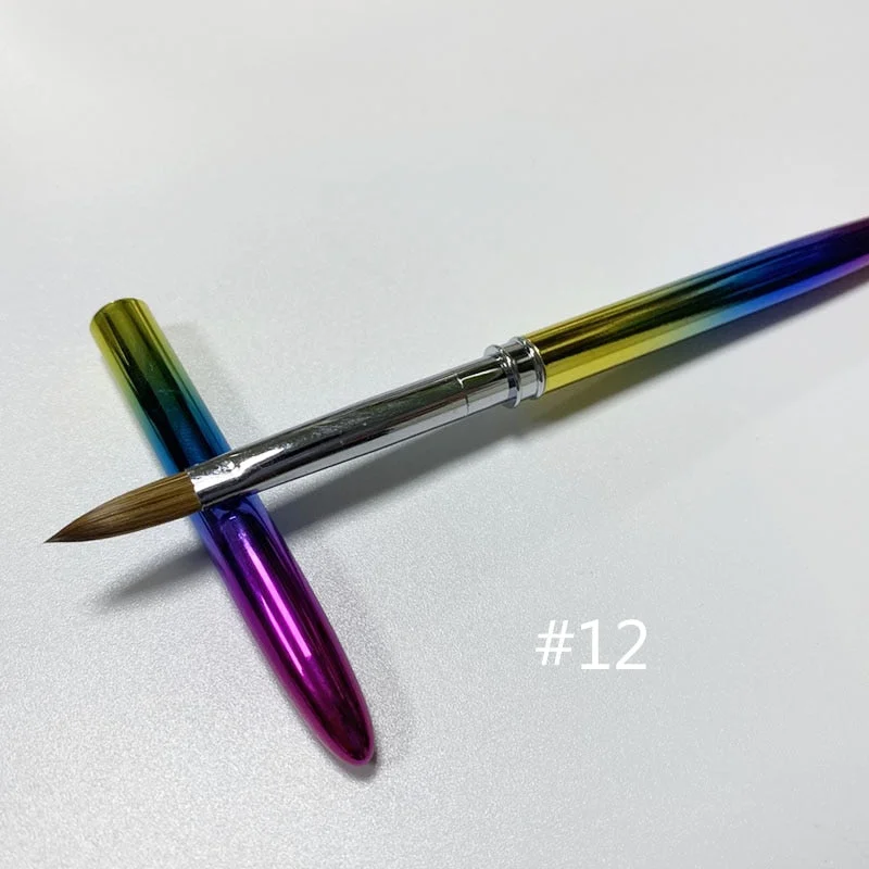 100% Pure Kolinsky Acrylic Oval Nail Brush Liquid Powder Nail Art Brush Choose Size-Nail Inspo