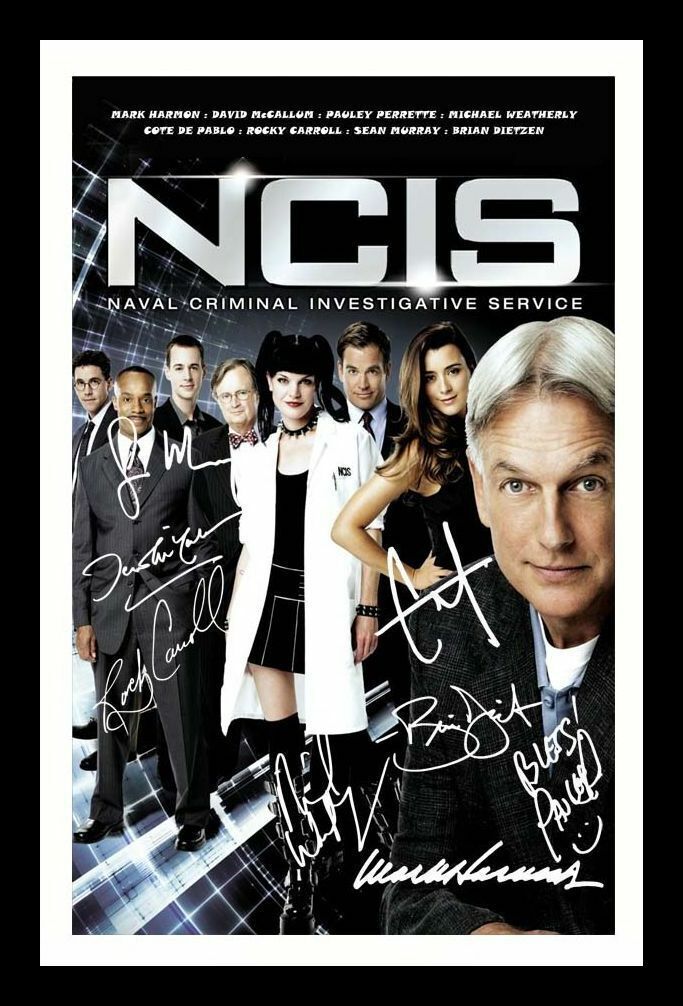 Ncis Cast Autograph Signed & Framed Photo Poster painting 1