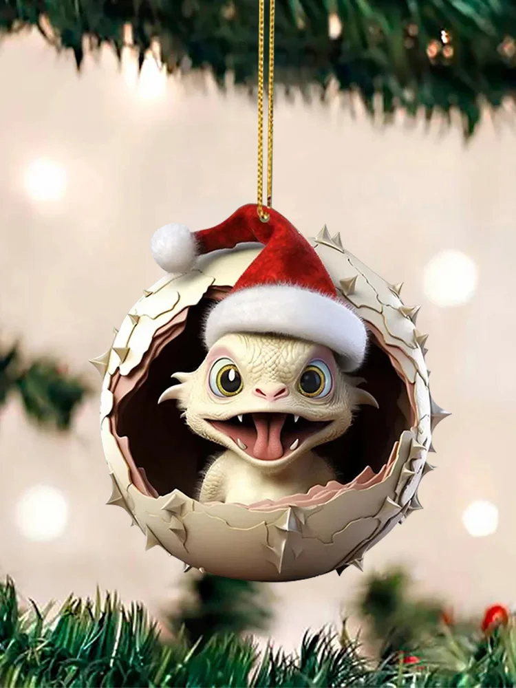 Christmas Dragon Egg Pendants Acrylic Cute Dragon Baby Decor Home Party Supplies
