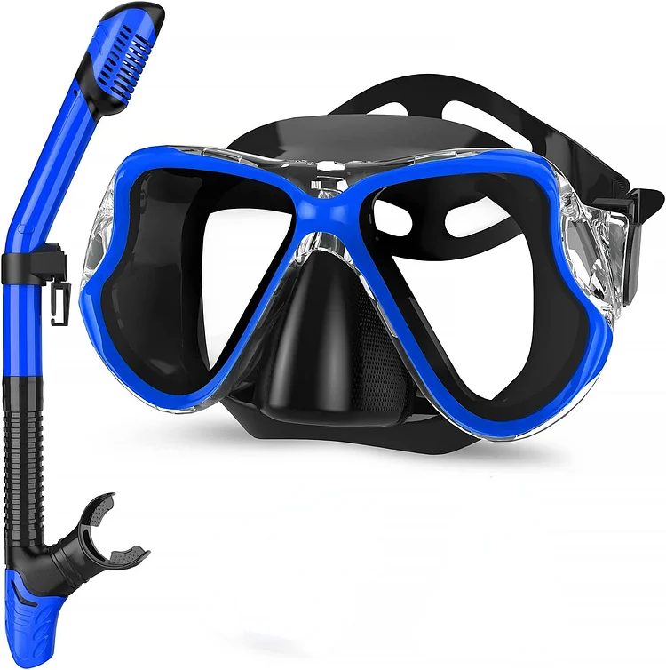 Snorkeling Gear Set with Anti-Fog Diving Mask, Dry Top Swimming Earplugs Professional Adults Snorkeling Set  for Snorkeling