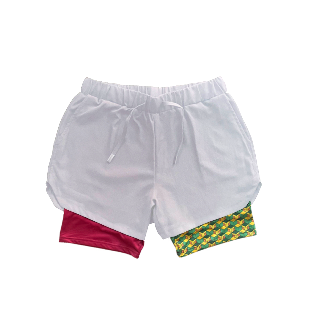 Men's Casual Drawstring Print Shorts、、URBENIE