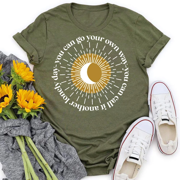 Go your own way sun and moon T-shirt Tee -05343#537777