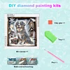 Chiot En Hiver Neige Sp&eacute;ciale Forme Diamant Peinture-30 * 30CM
