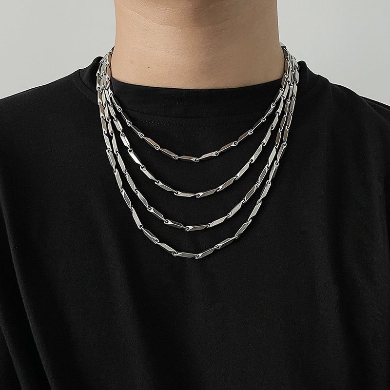 Harajuku Hip Hop Diamond Bamboo Chain Necklace
