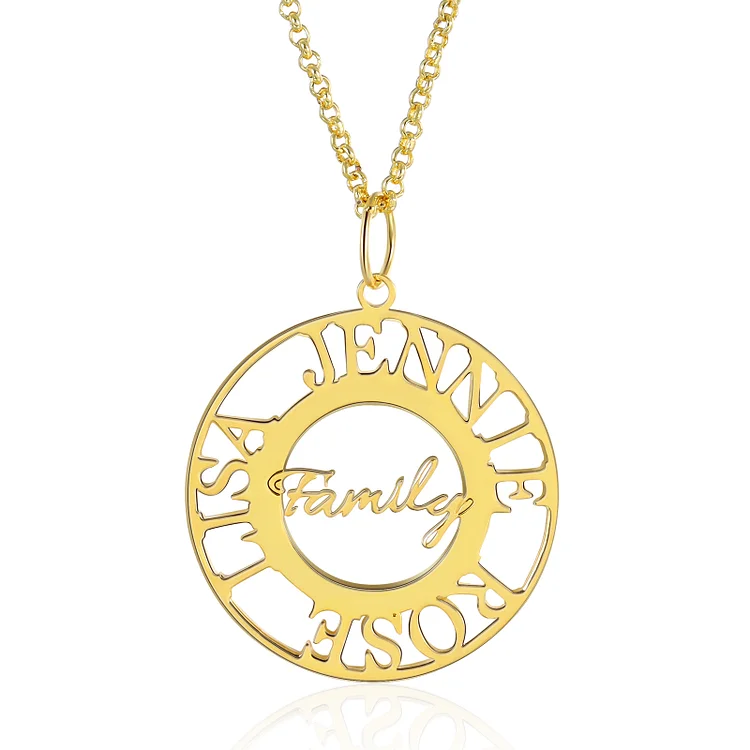 Personalized Family Necklace with 2 Names Necklace for Her