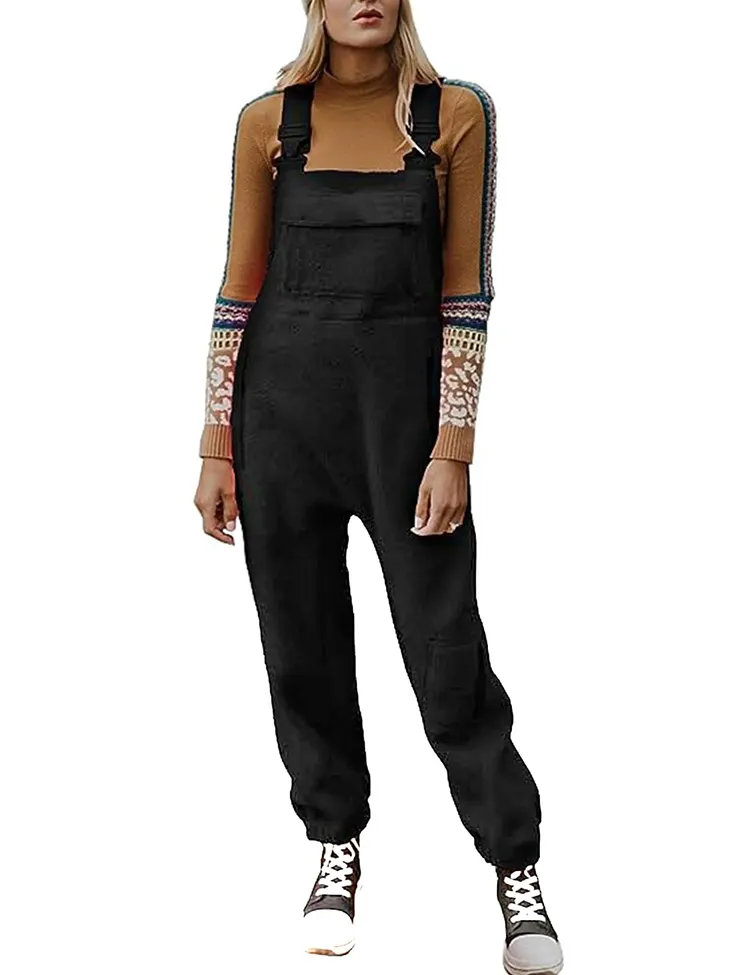 WOMEN'S FLEECE WARM OVERALLS LOOSE CASUAL JUMPSUITS (BUY 2 FREE SHIPPING)