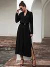 Button Shirt Collar Maxi Dress