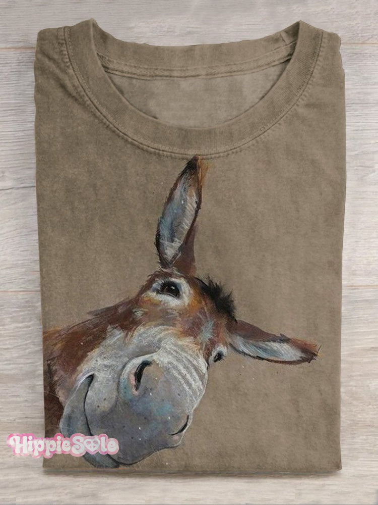 Funny Donkey Unisex Print Classic T-Shirt Multicolor / S