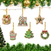 (US Local)6pcs Xmas Cookies  DIY Diamond Painting Art Pendant Wall Door Decoration