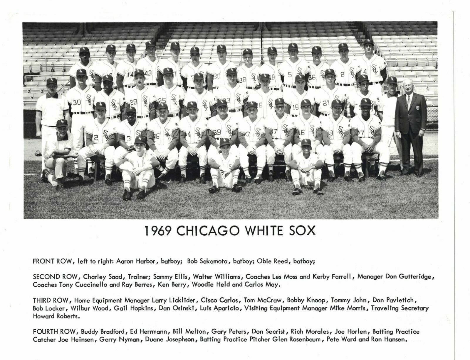 1969 Chicago White Sox 8x10 Vintage Team Photo Poster painting AO