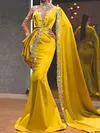 Asymmetric Embroidered Sequined Evening Maxi Dress