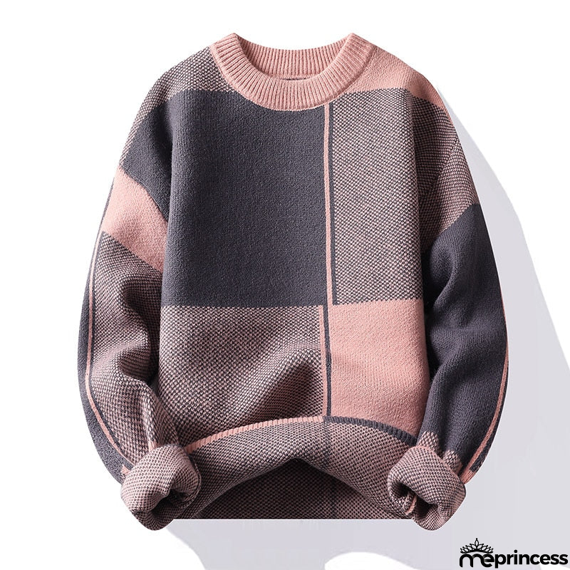 Men's O-Neck Acrylic Full Sleeve Pullovers Knitted Winter Sweater