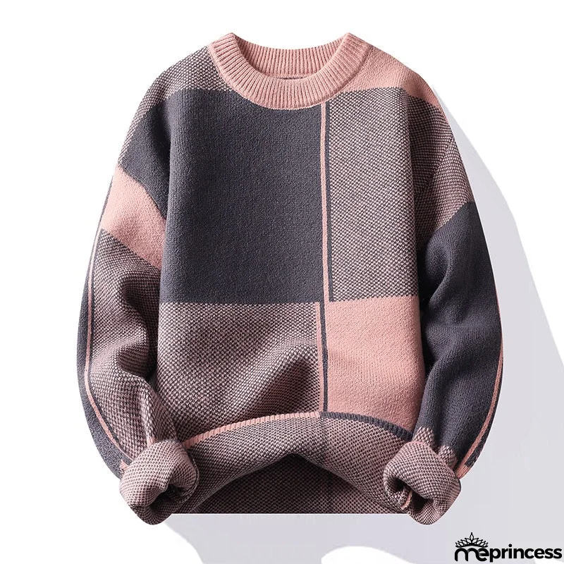 Men's O-Neck Acrylic Full Sleeve Pullovers Knitted Winter Sweater