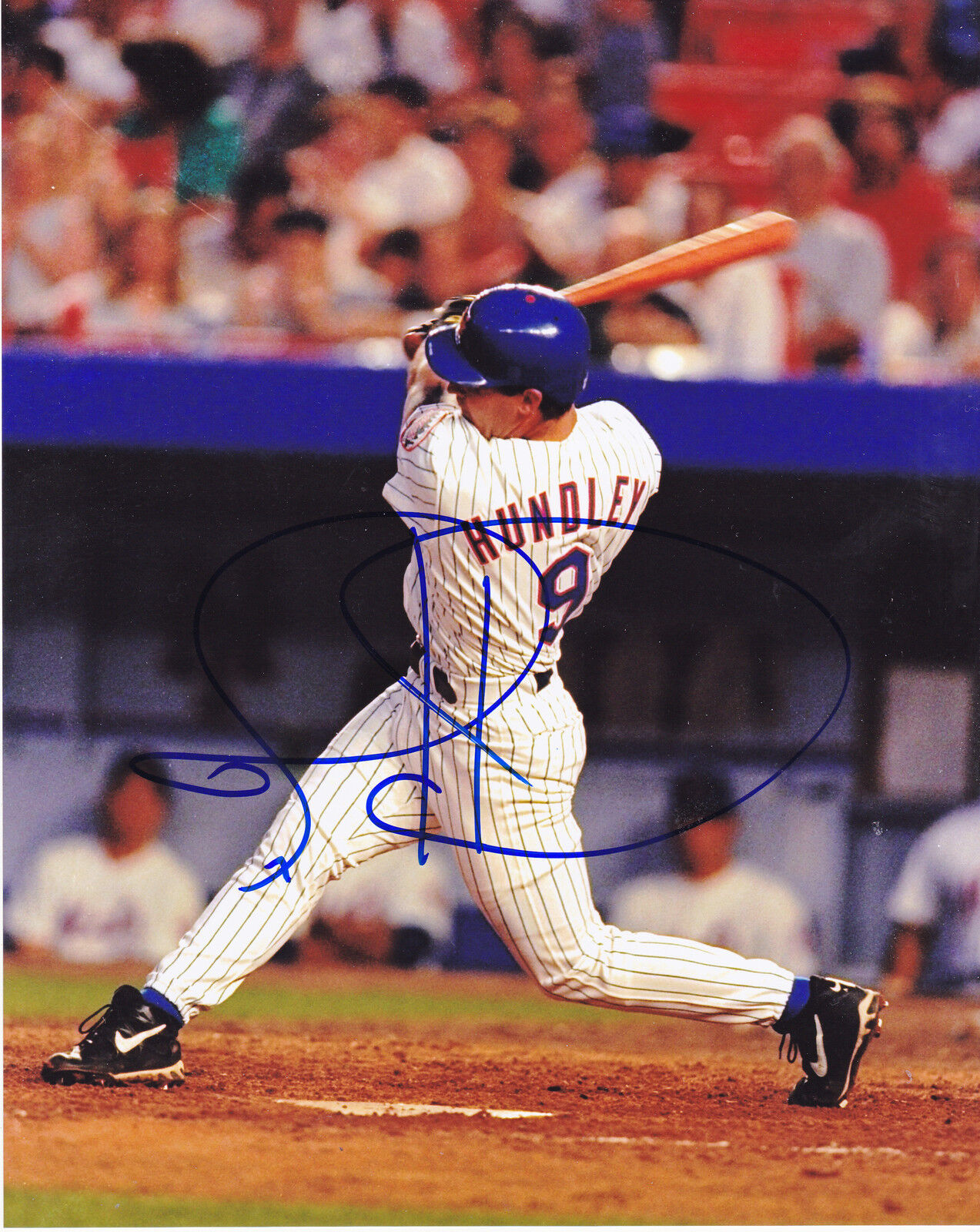 TODD HUNDLEY NEW YORK METS ACTION SIGNED 8x10