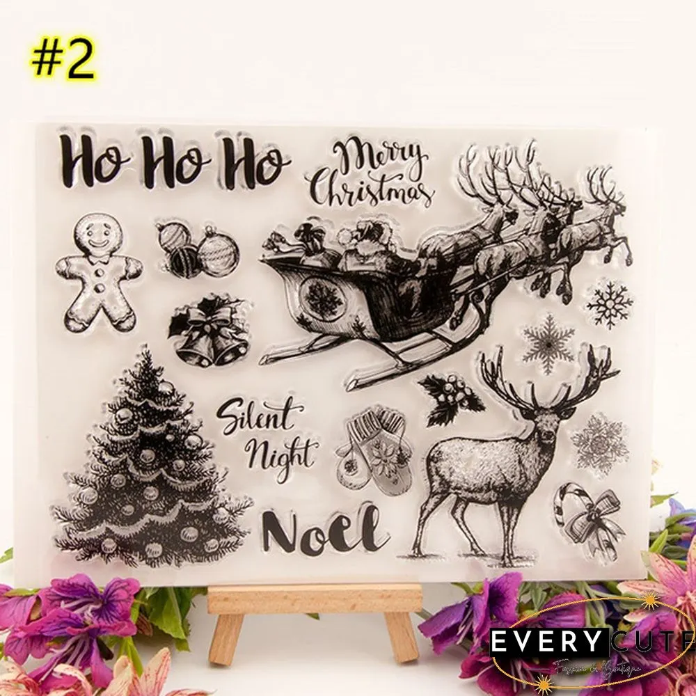 Santa Claus Merry Christmas Transparent Clear Stamps for Scrapbooking DIY Silicone Seals