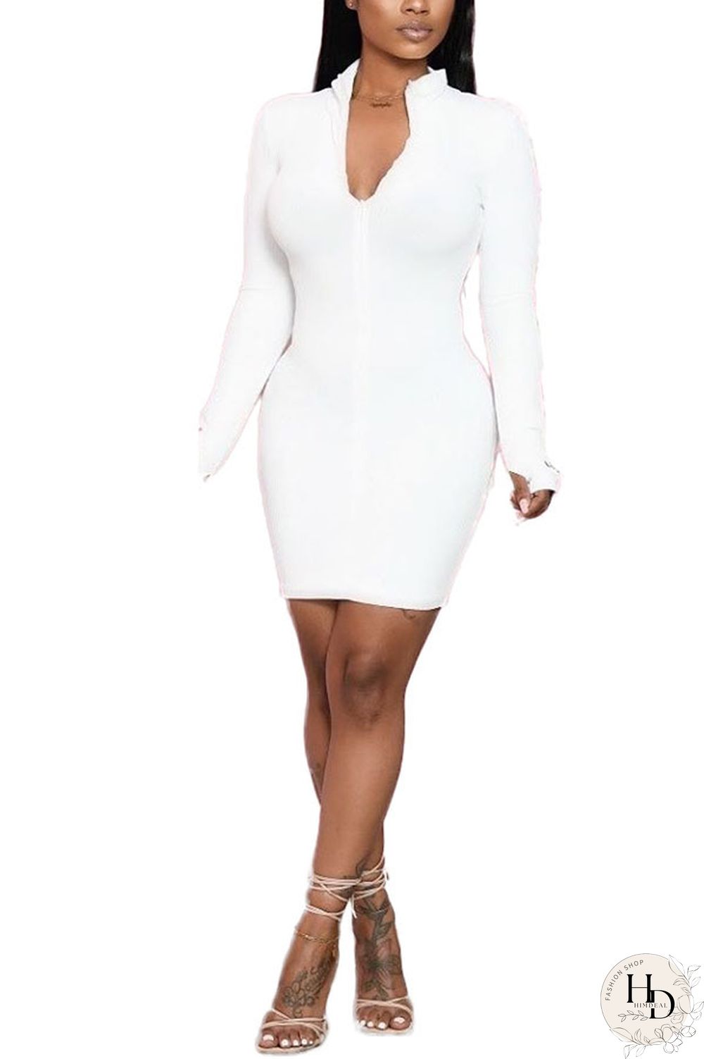 Black Casual Long Sleeves V Neck Pencil Dress Mini Embroidery Solid Dresses