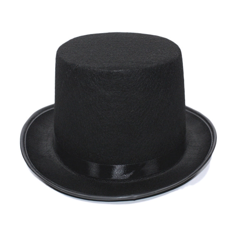 High Hat Retro British Gentleman Jazz Hat Magician Hat Performance Sequin Hat Rain Silk High Barrel Top Hat Non-woven Fabric