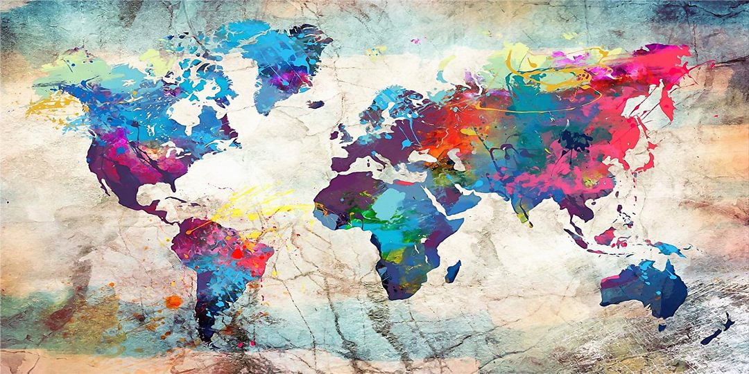 Full Round Diamond Painting World Map (80*40cm)