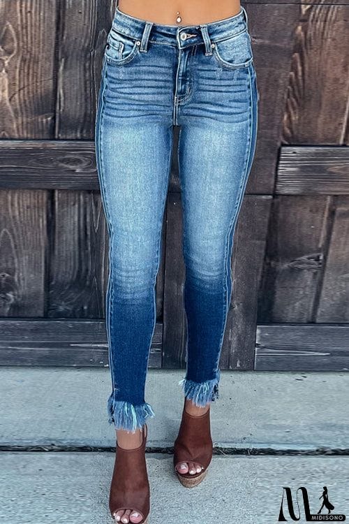 MidiSono - Fashion Casual Fringed Pencil Jeans
