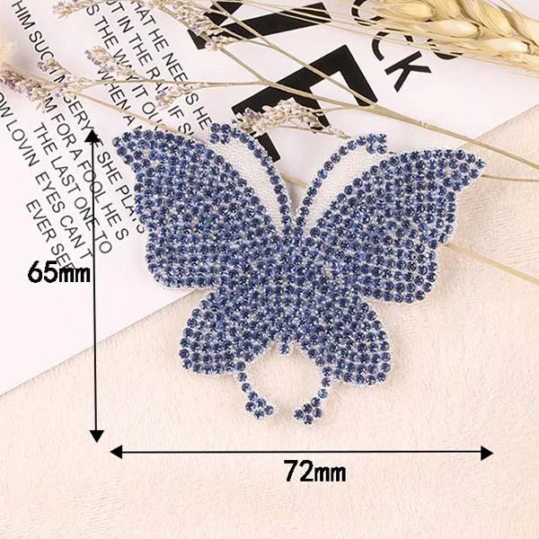 Beautiful Butterfly Crystal Rhinestone Patches On Clothes DIY Washable Heat Stickers Funny Design Iron On Transfer For Bag Decor