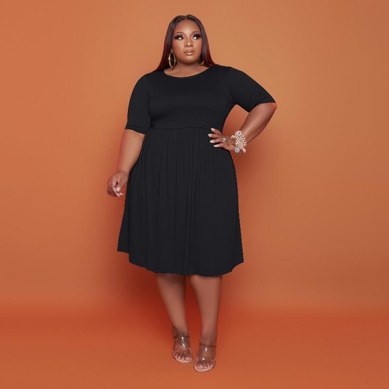  thdmladies Short-sleeved Mid-length Dress thedmladies