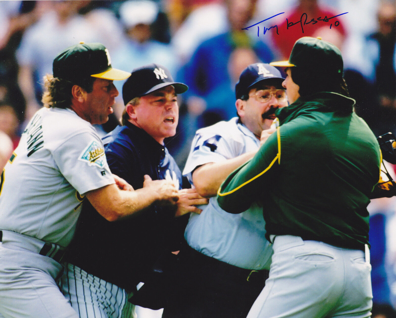 TONY LARUSSA OAKLAND A'S ACTION SIGNED 8x10