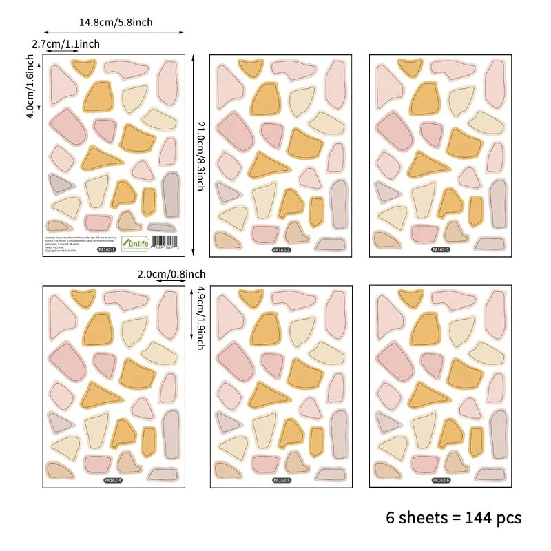 DIY Creative Colorful Stones Wall Sticker Nordic Concise Style Vinyl Kids Living Room Bedroom Mural Decal Fridge Decoration