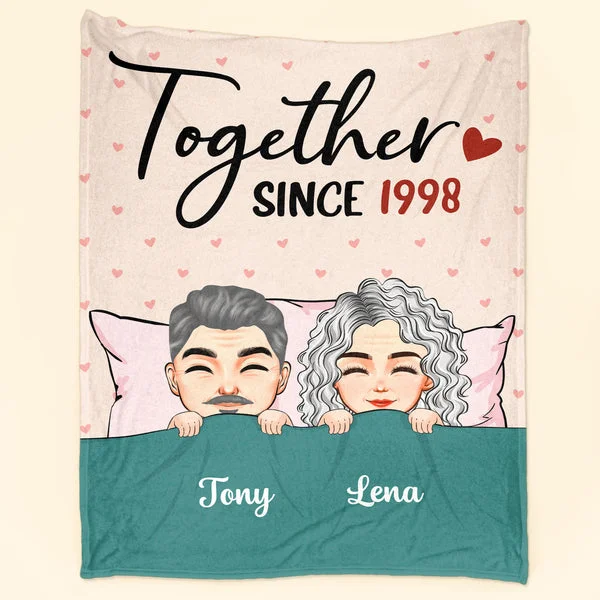 Together Since Personalized Couple Blankets For Anniversary Gifts