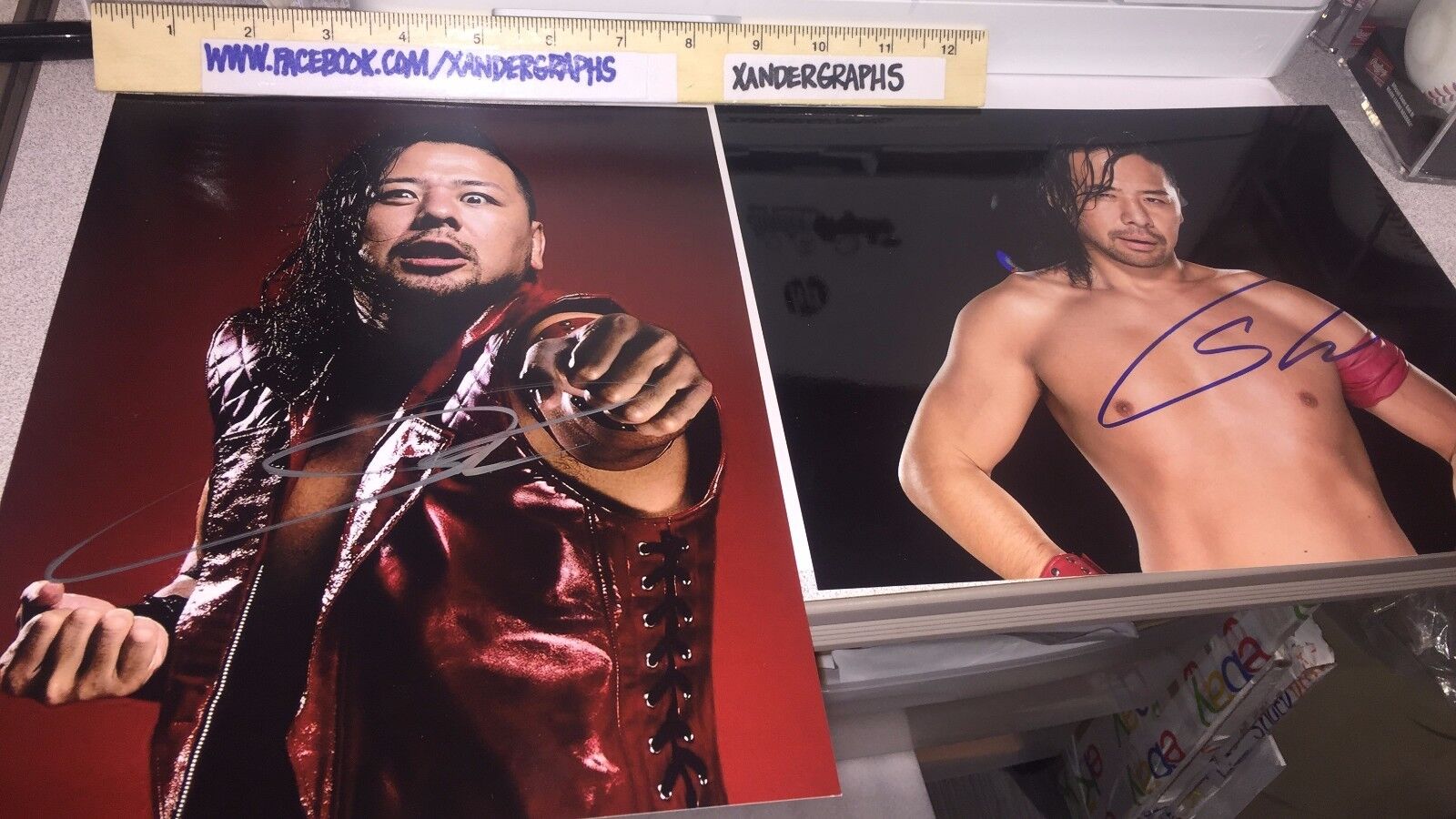 Lot of (2) SHINSUKE NAKAMURA JAPAN WWE SIGNED AUTOGRAPHED 8X10 Photo Poster paintingGRAPH PROOF