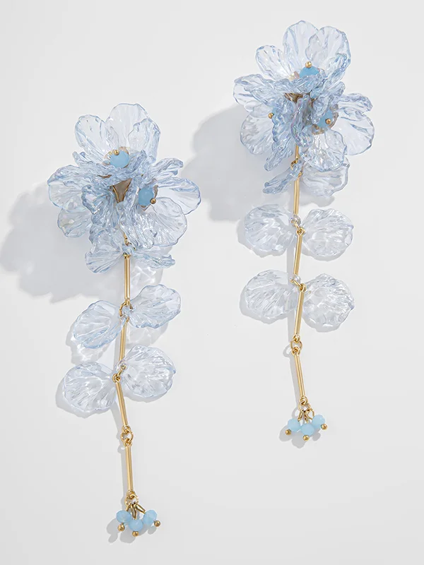Flower Shape Beaded Earrings Accessories