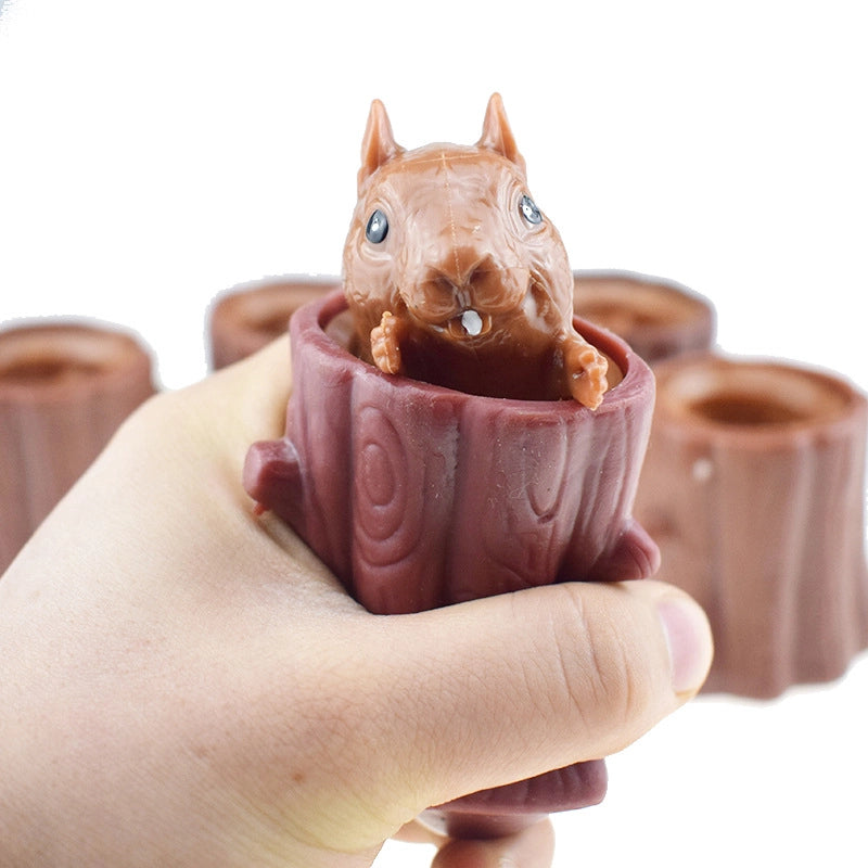 Novelty Tpr Plastic Squeeze Pumpkin Light Hairy Ball Halloween Toys