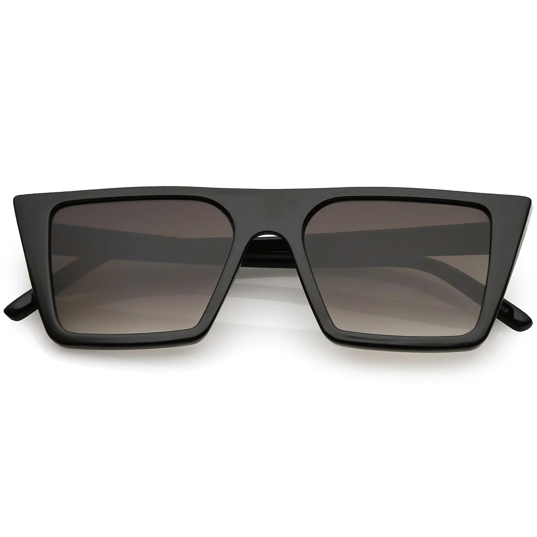 Retro Flat Top Square glasses Neutral Colored Flat Lens 52mm